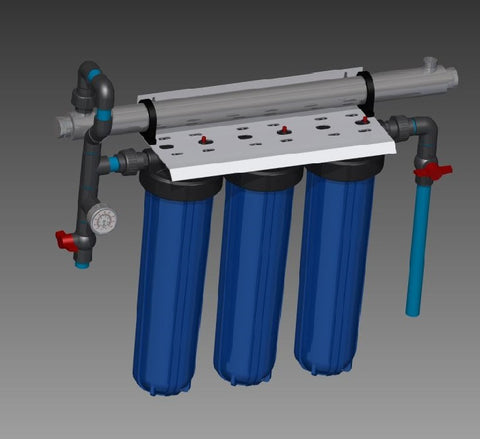 Wall mounted rainwater purification unit